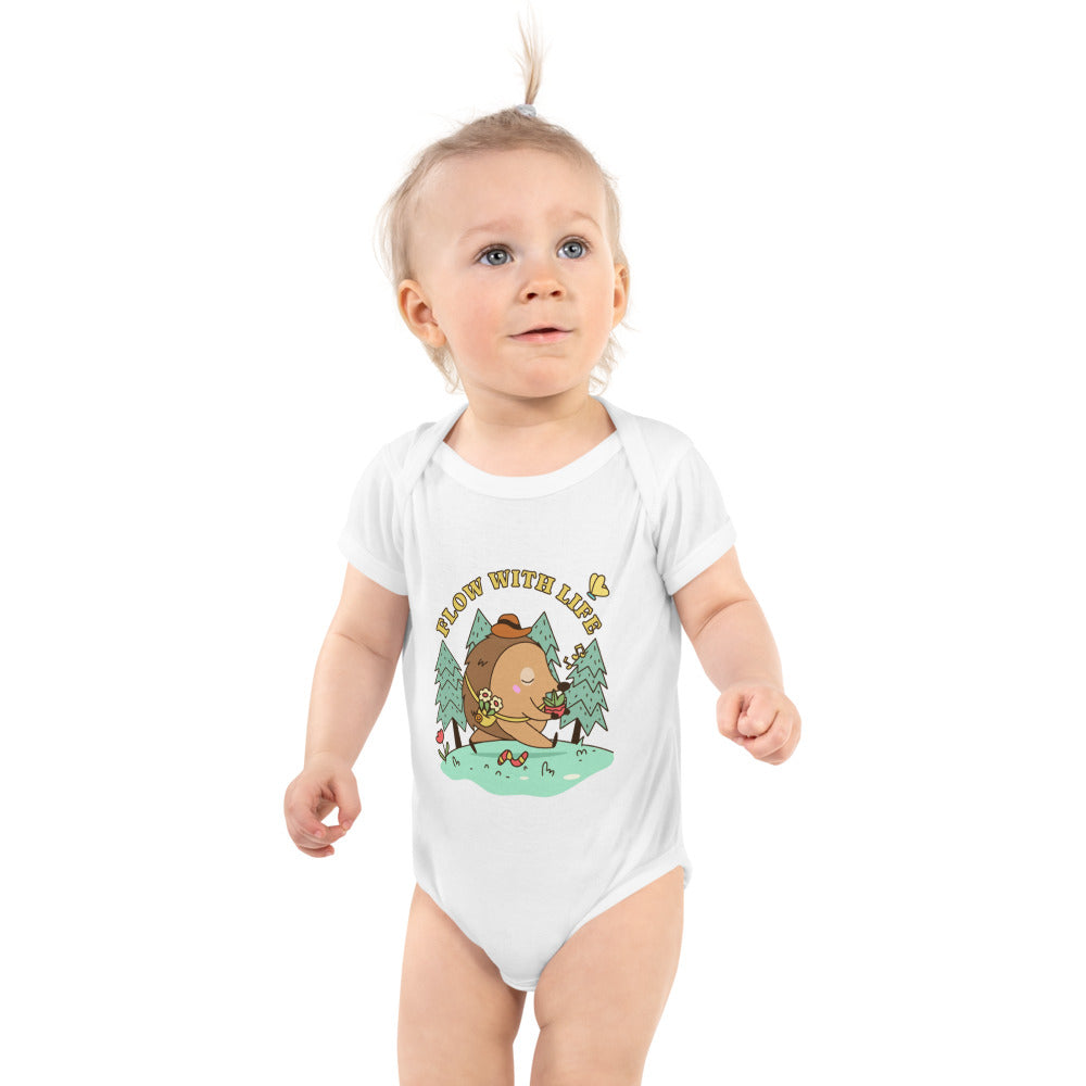 Flow with life | Baby Short Sleeve Bodysuit | Rabbit Skins 4400