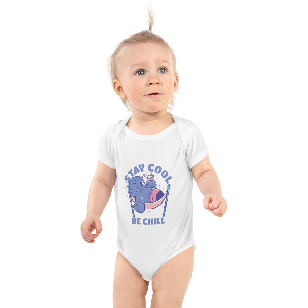 Stay cool be chill | Baby Short Sleeve Bodysuit | Rabbit Skins 4400