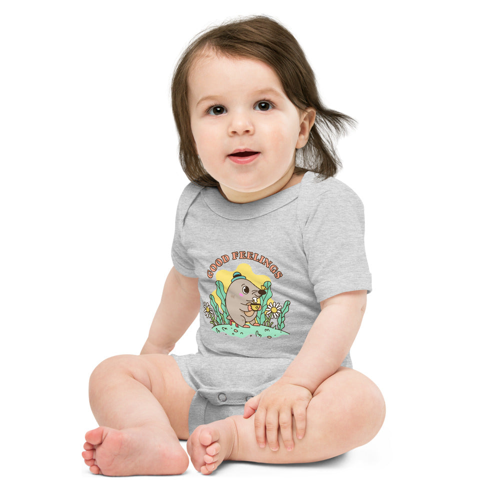 Good feelings | Baby Short Sleeve One Piece | Bella + Canvas 100B