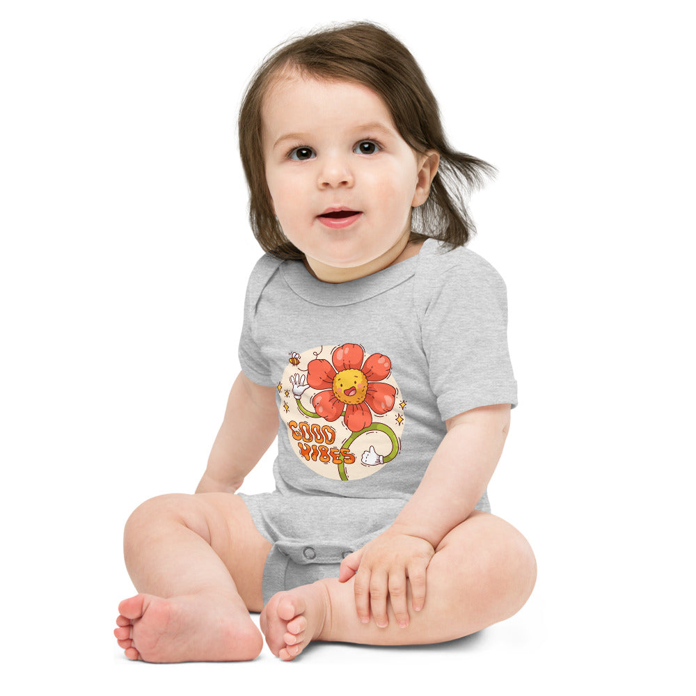 Good vides | Baby Short Sleeve One Piece | Bella + Canvas 100B