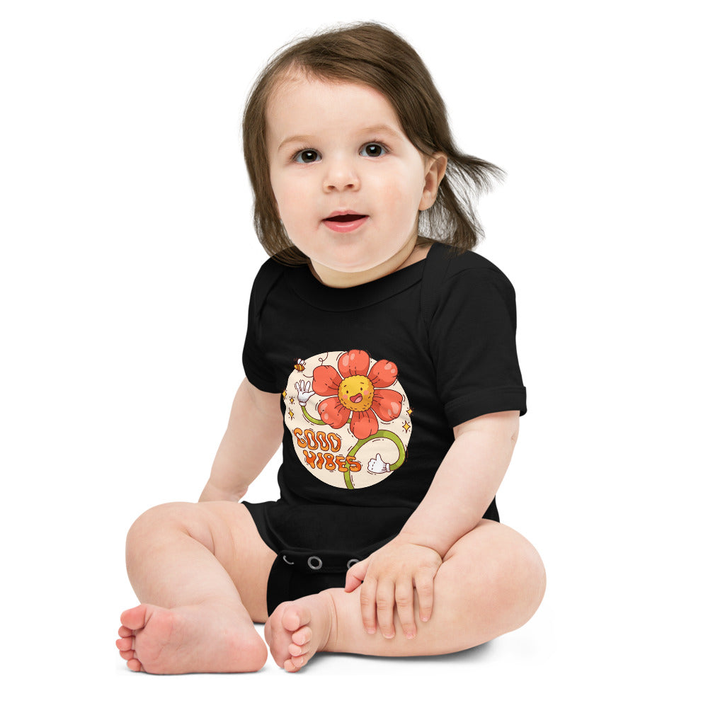 Good vides | Baby Short Sleeve One Piece | Bella + Canvas 100B