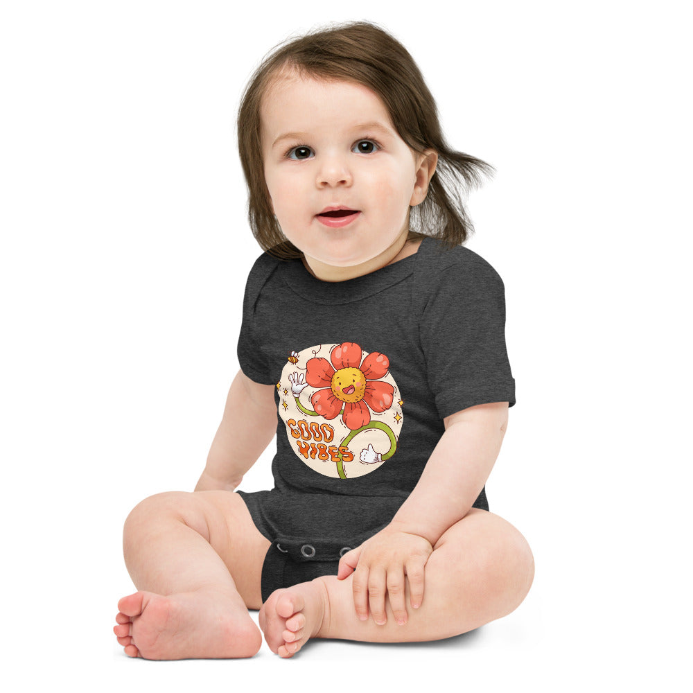 Good vides | Baby Short Sleeve One Piece | Bella + Canvas 100B