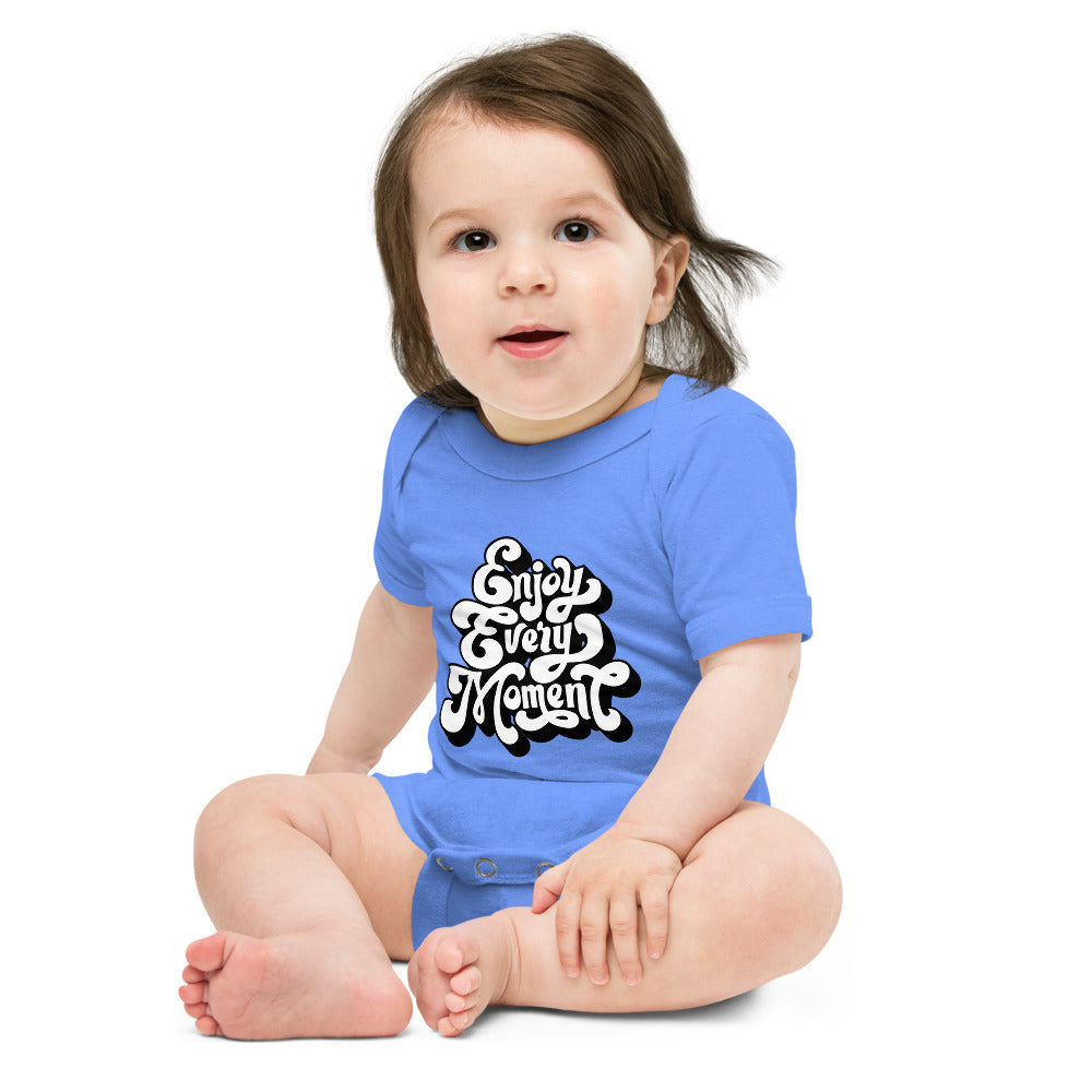 Enjoy every moments white | Baby Short Sleeve One Piece | Bella + Canvas 100B