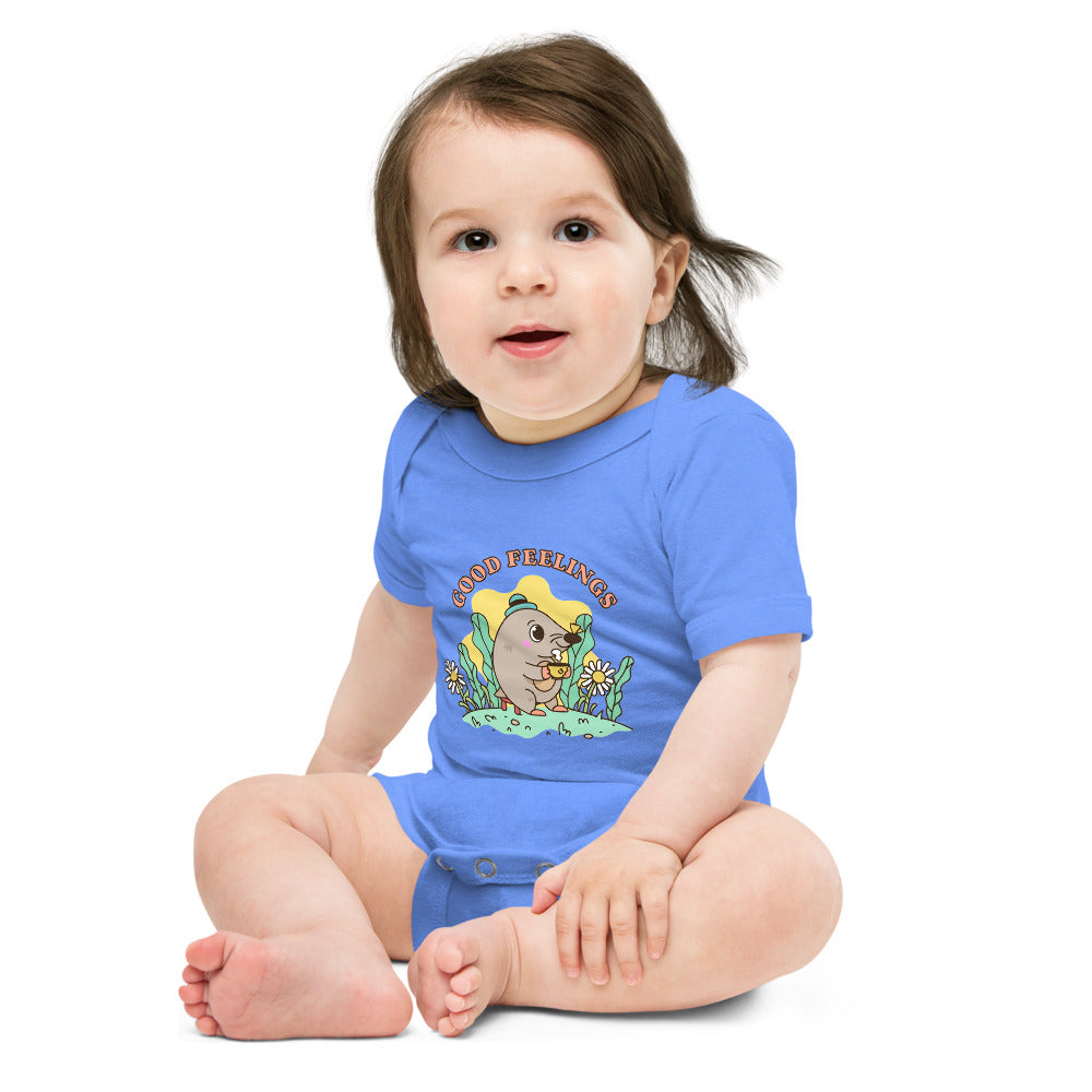 Good feelings | Baby Short Sleeve One Piece | Bella + Canvas 100B