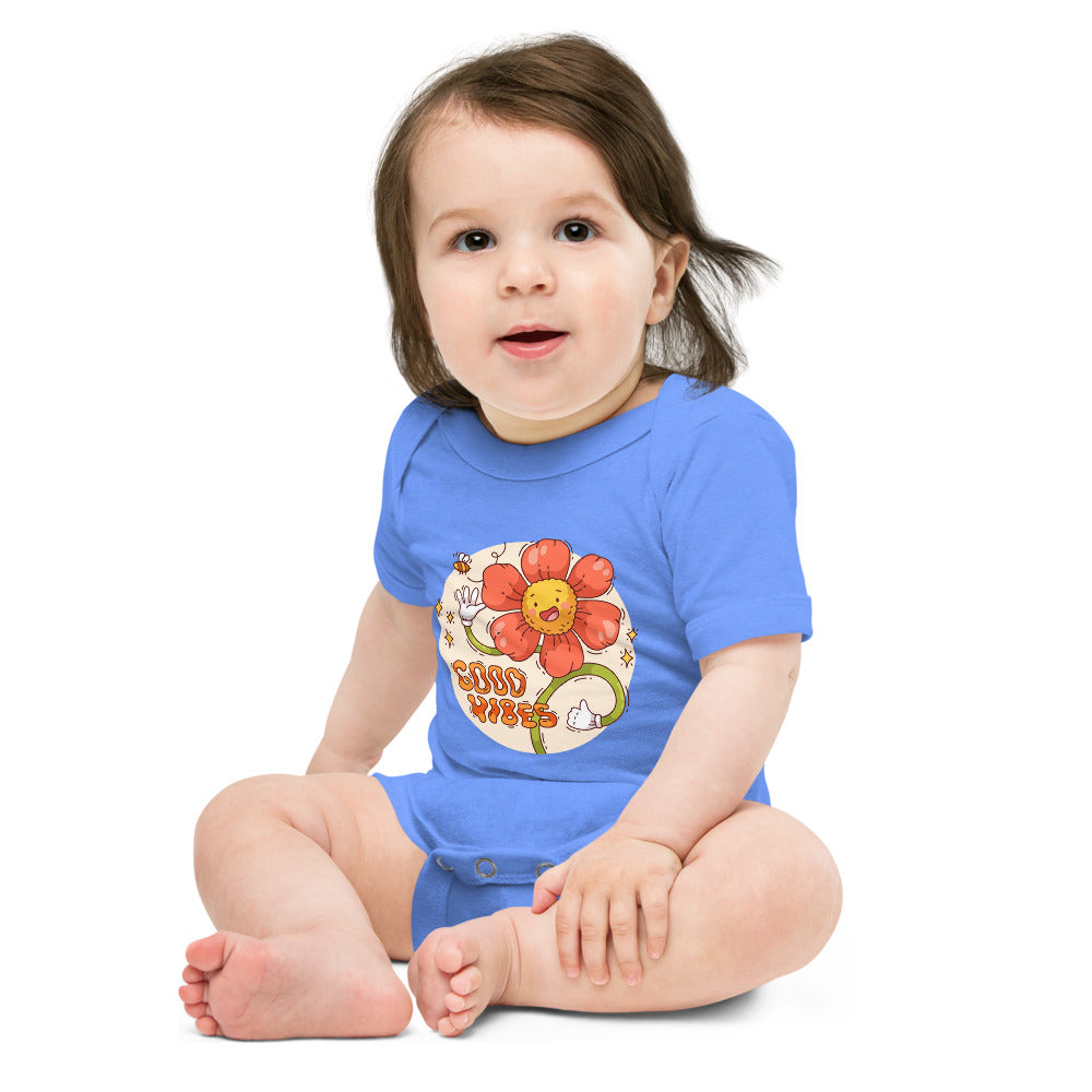 Good vides | Baby Short Sleeve One Piece | Bella + Canvas 100B