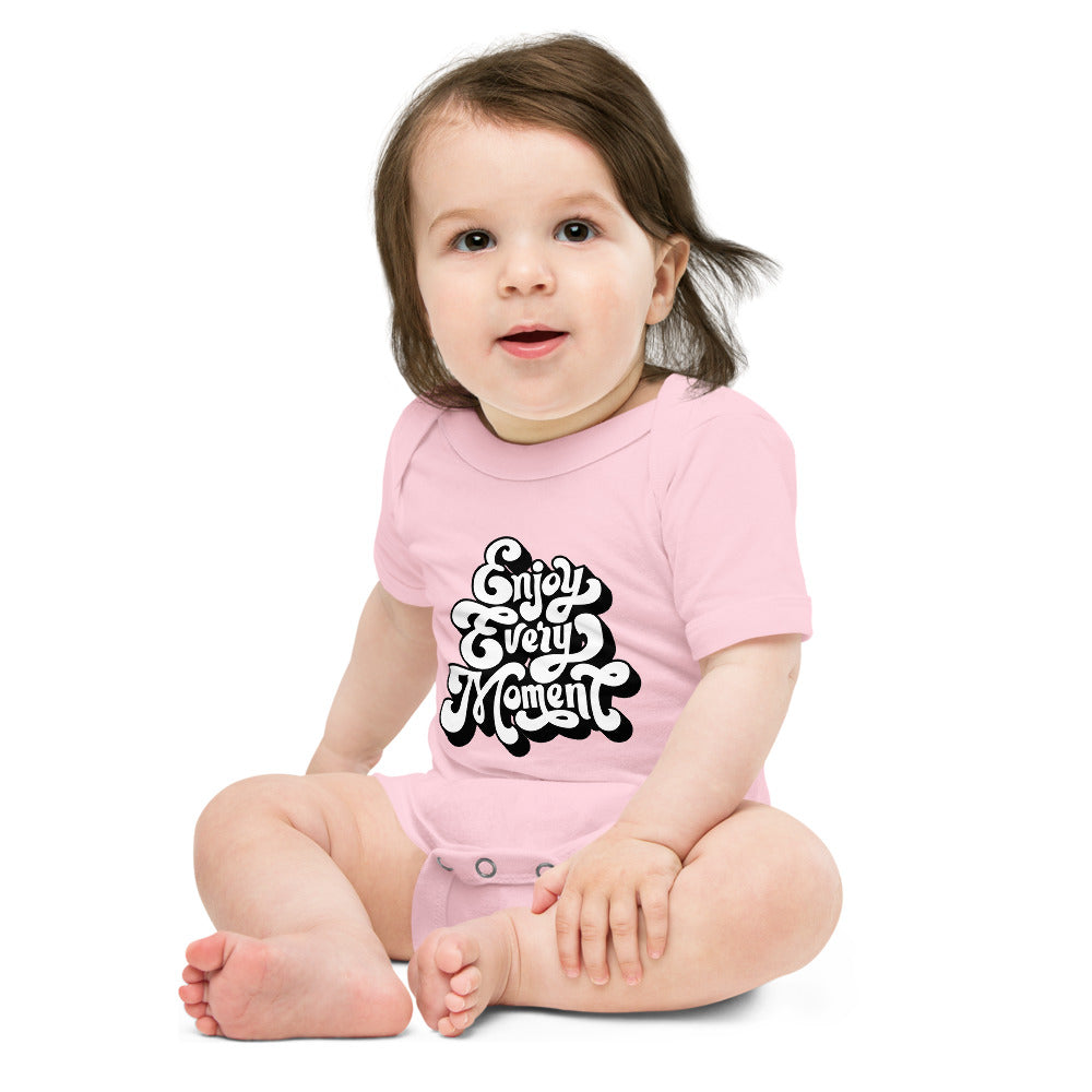 Enjoy every moments white | Baby Short Sleeve One Piece | Bella + Canvas 100B