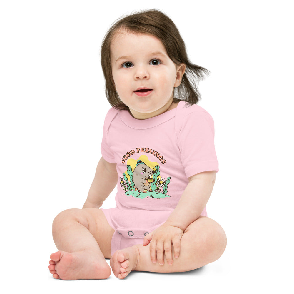 Good feelings | Baby Short Sleeve One Piece | Bella + Canvas 100B