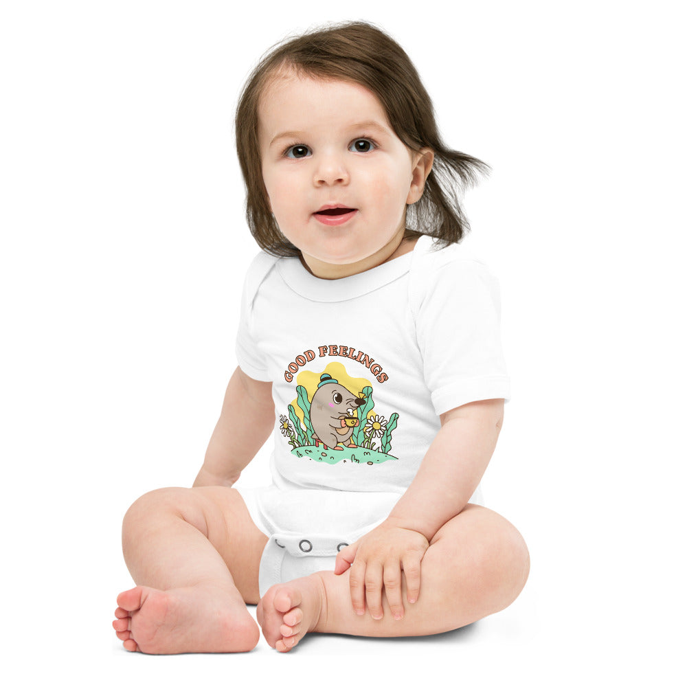 Good feelings | Baby Short Sleeve One Piece | Bella + Canvas 100B