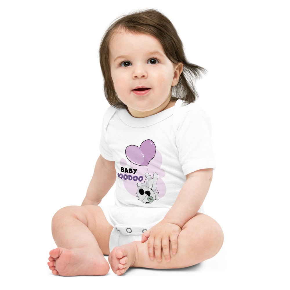 Ted heart - Baby voodoo | Baby Short Sleeve One Piece | Bella + Canvas 100B