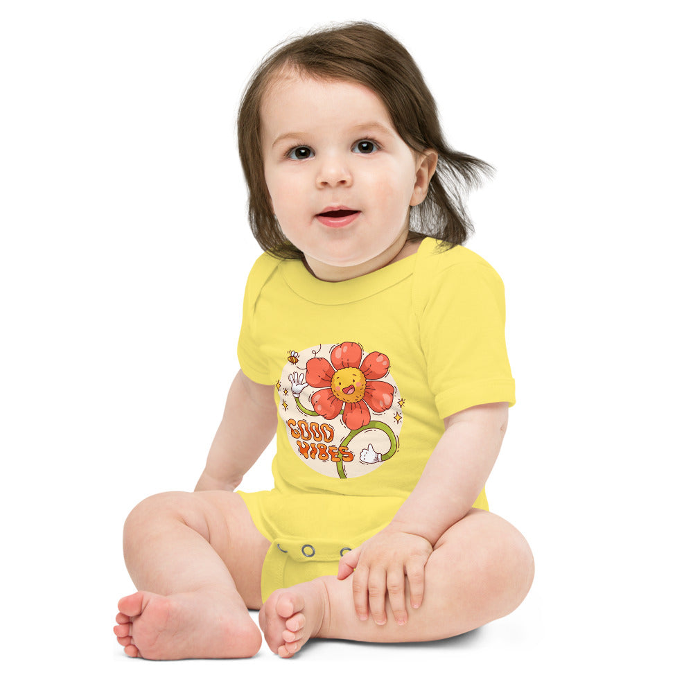 Good vides | Baby Short Sleeve One Piece | Bella + Canvas 100B