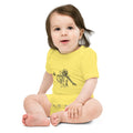 Black & white space travel man | Baby Short Sleeve One Piece | Bella + Canvas 100B