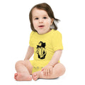Black & White bearded man suit | Baby Short Sleeve One Piece | Bella + Canvas 100B
