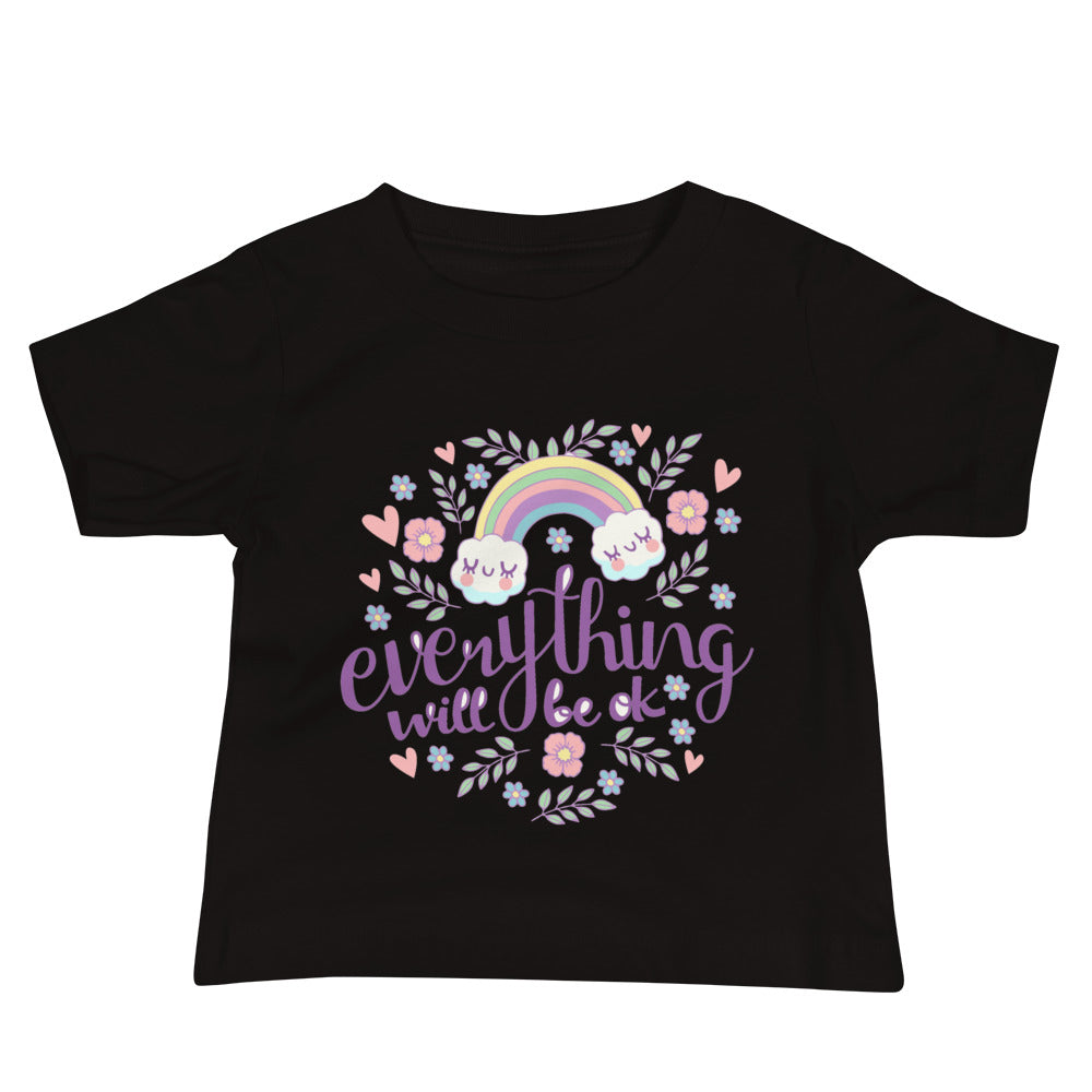 Rainbow - Everything will be ok | Baby Staple Tee | Bella + Canvas 3001B