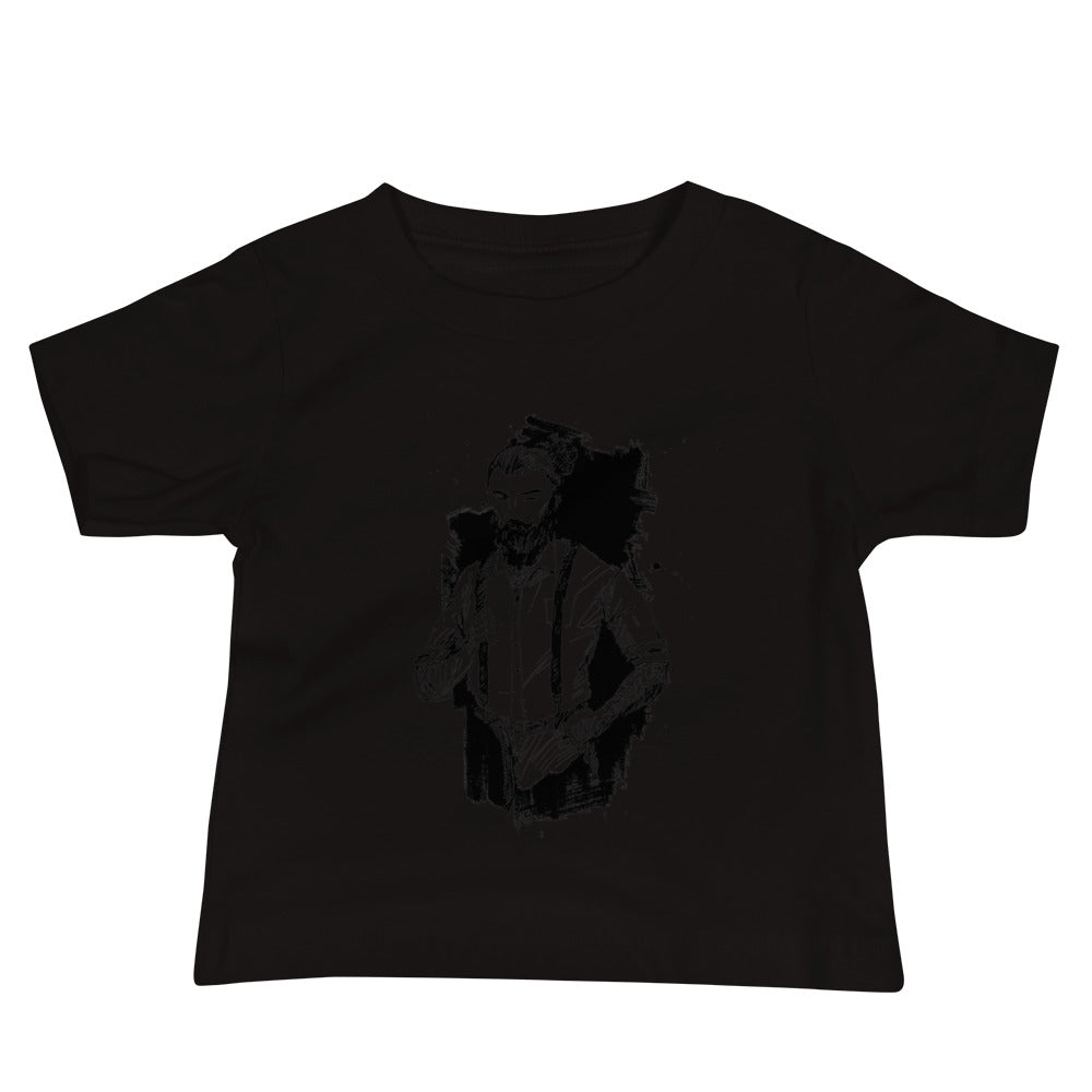 Black & White bearded man suit | Baby Staple Tee | Bella + Canvas 3001B