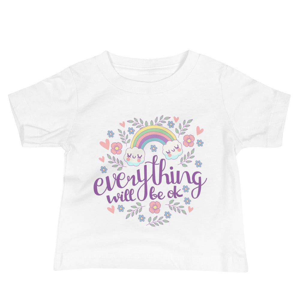 Rainbow - Everything will be ok | Baby Staple Tee | Bella + Canvas 3001B