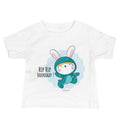 Green rabbit - HIP HIP HOORAAAY | Baby Staple Tee | Bella + Canvas 3001B