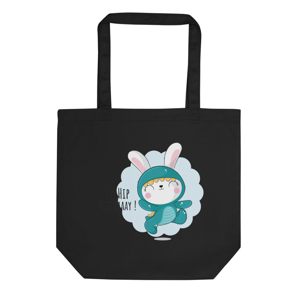 Green rabbit - HIP HIP HOORAAAY | Eco Tote Bag | Econscious EC8000
