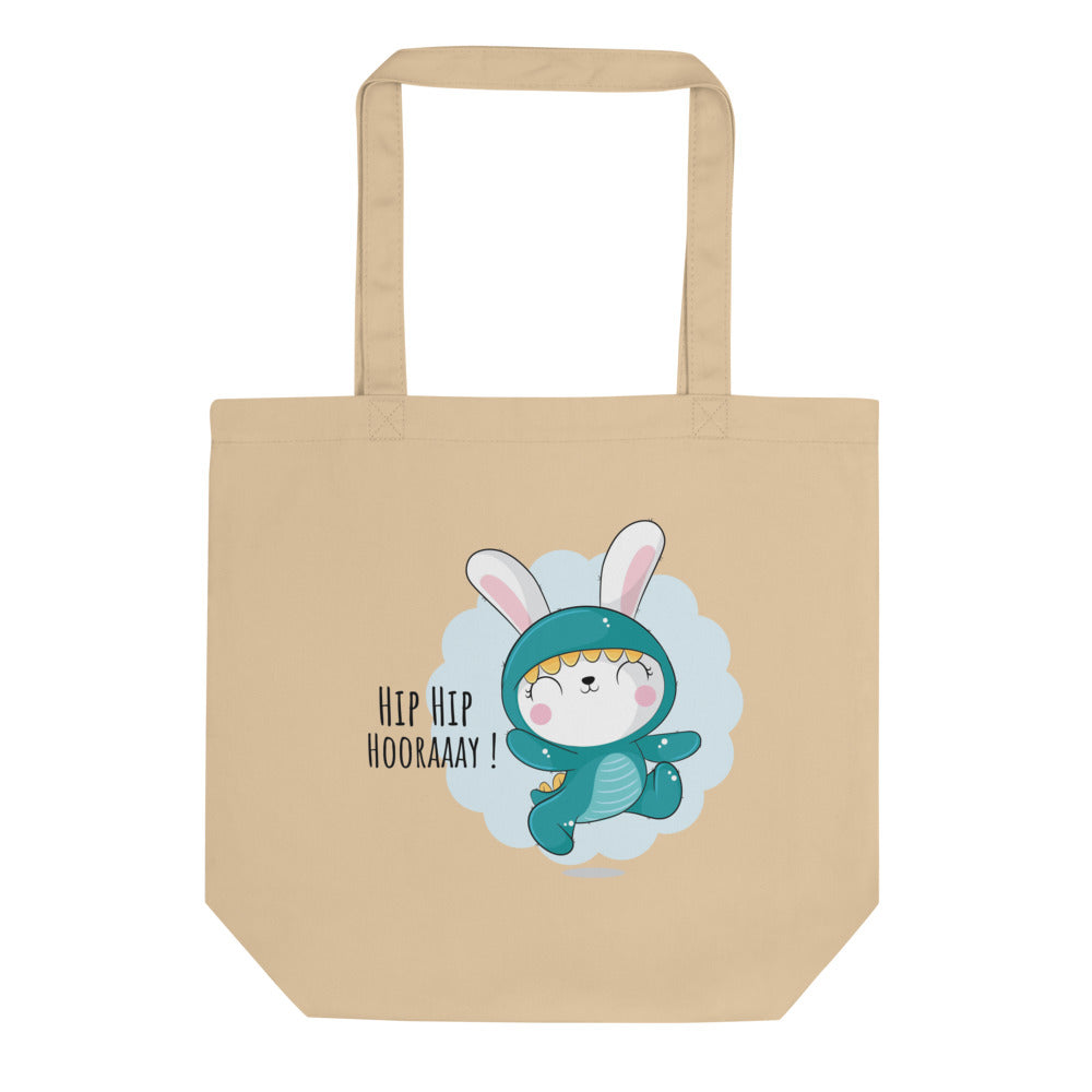 Green rabbit - HIP HIP HOORAAAY | Eco Tote Bag | Econscious EC8000