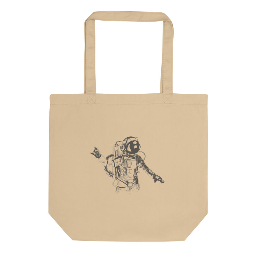 Black & white space travel man | Eco Tote Bag | Econscious EC8000
