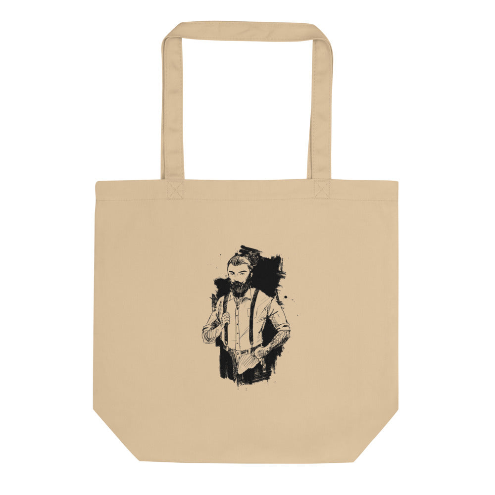 Black & White bearded man suit | Eco Tote Bag | Econscious EC8000
