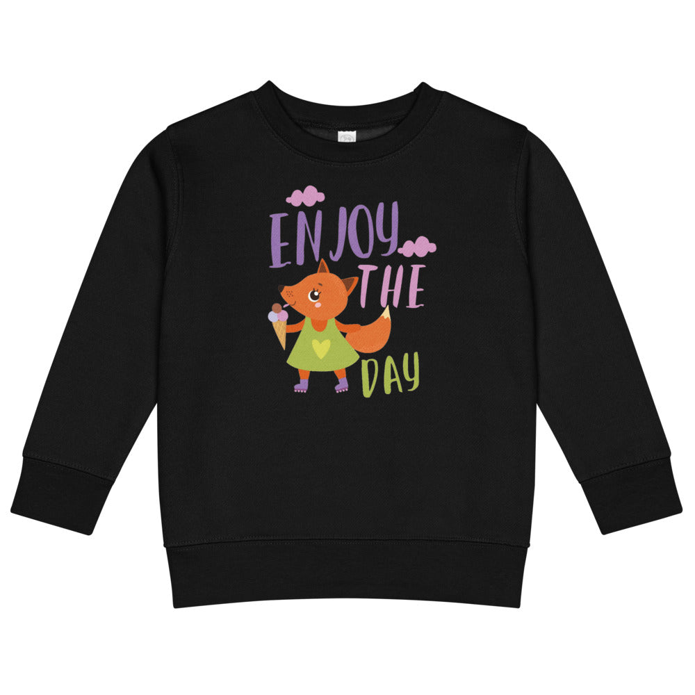 Orange fox - Ẹnoy the day | Kids Crew Neck Sweatshirt | Rabbit Skins 3317