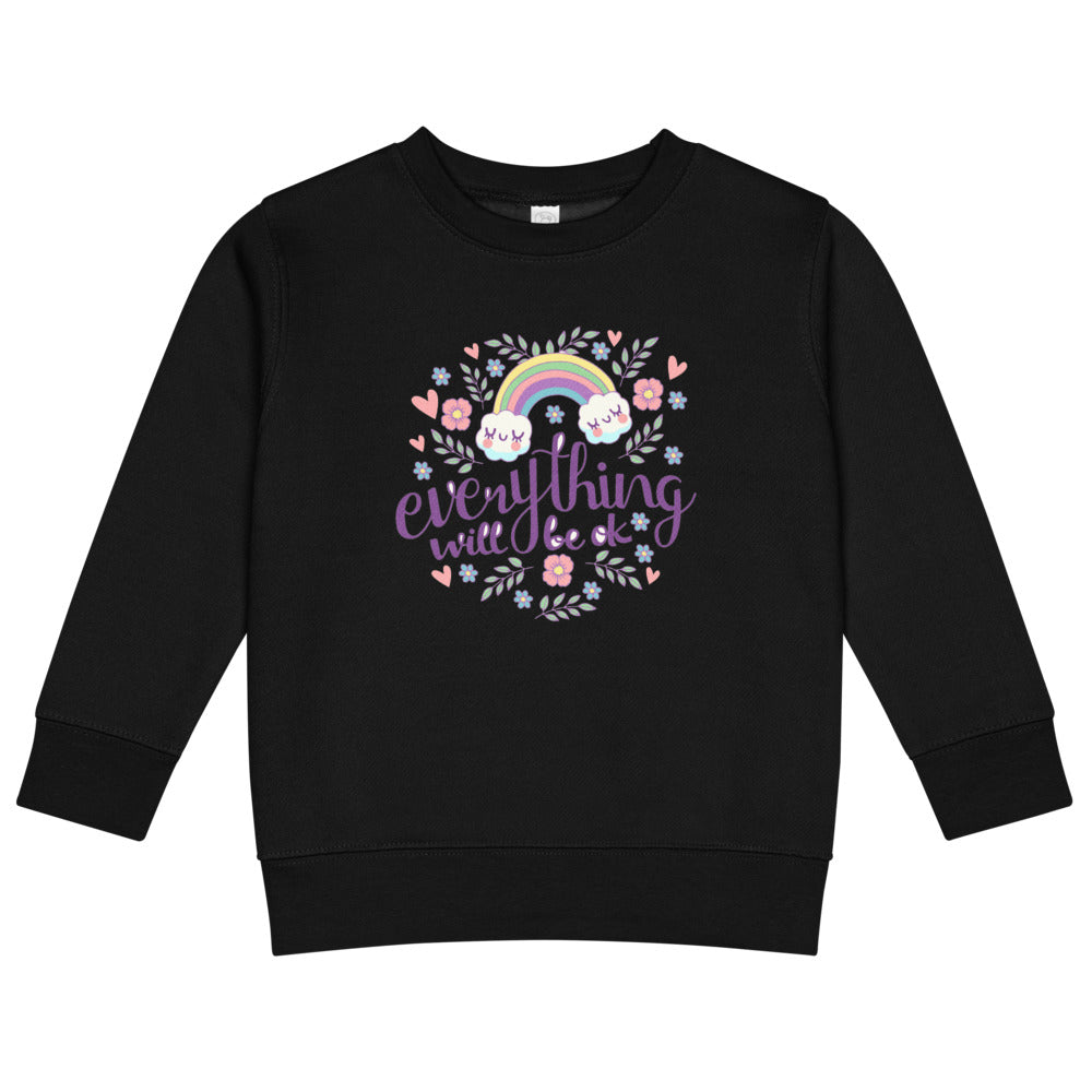 Rainbow - Everything will be ok | Kids Crew Neck Sweatshirt | Rabbit Skins 3317