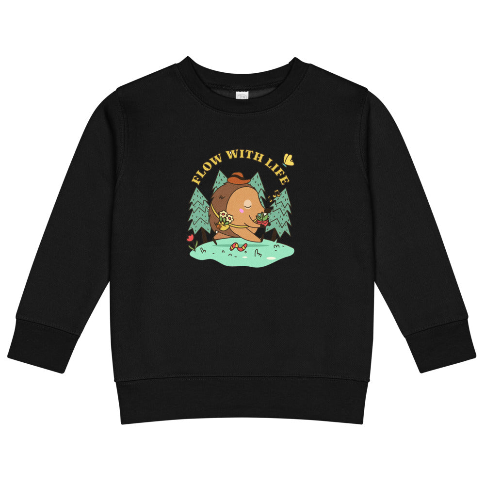 Flow with life | Kids Crew Neck Sweatshirt | Rabbit Skins 3317