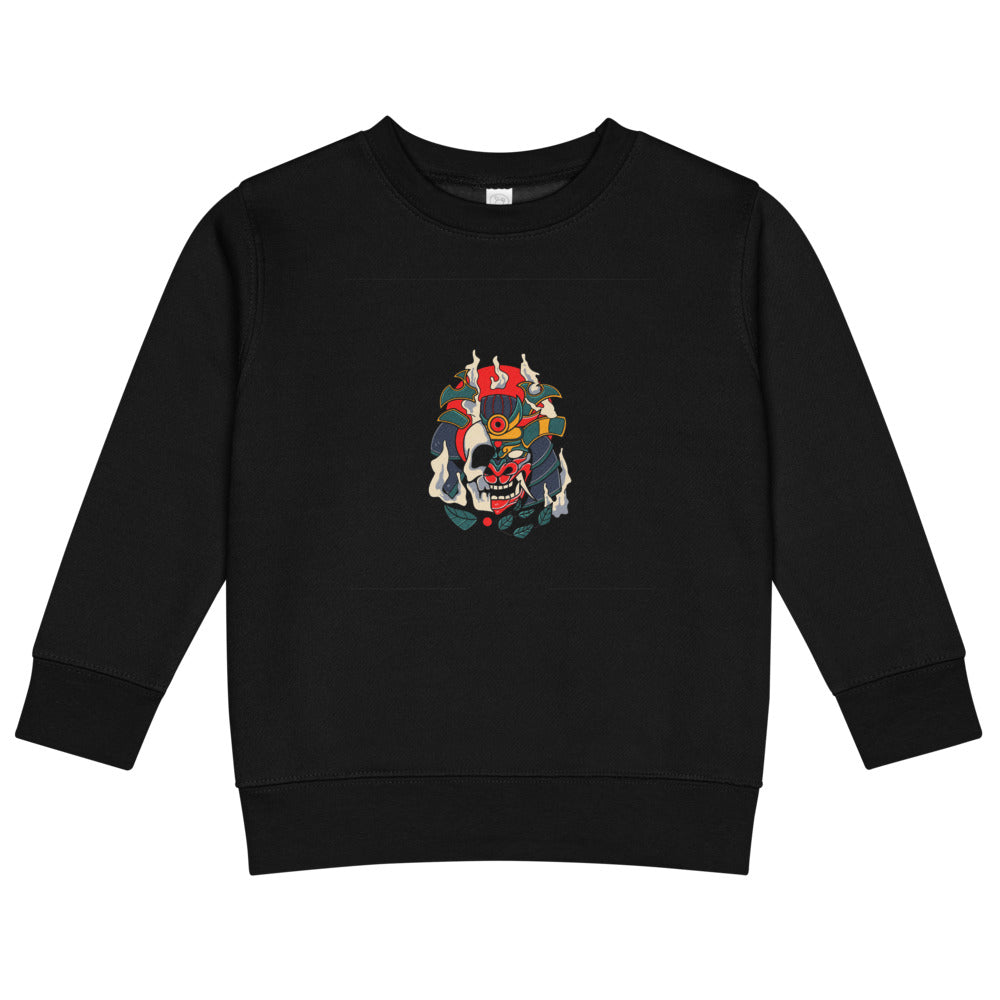 Samurai skull | Kids Crew Neck Sweatshirt | Rabbit Skins 3317