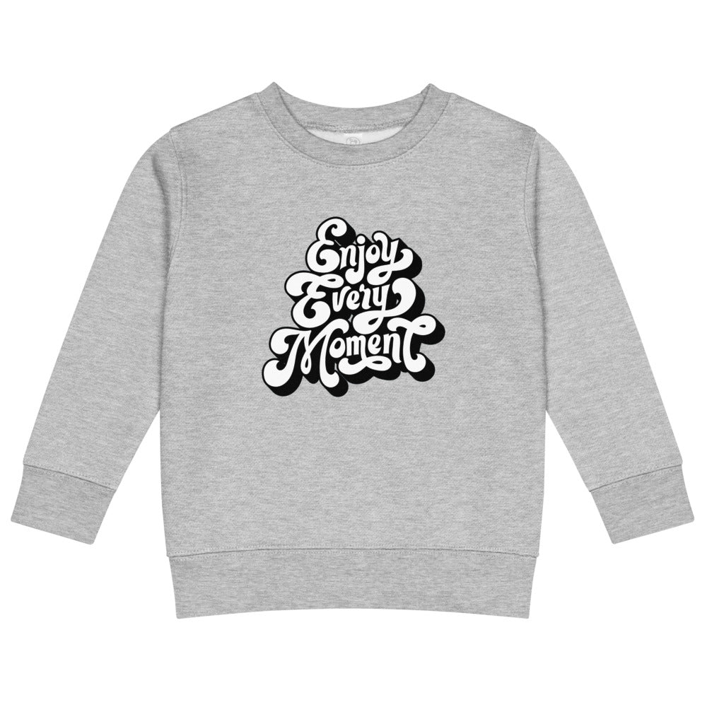 Enjoy every moments white | Kids Crew Neck Sweatshirt | Rabbit Skins 3317