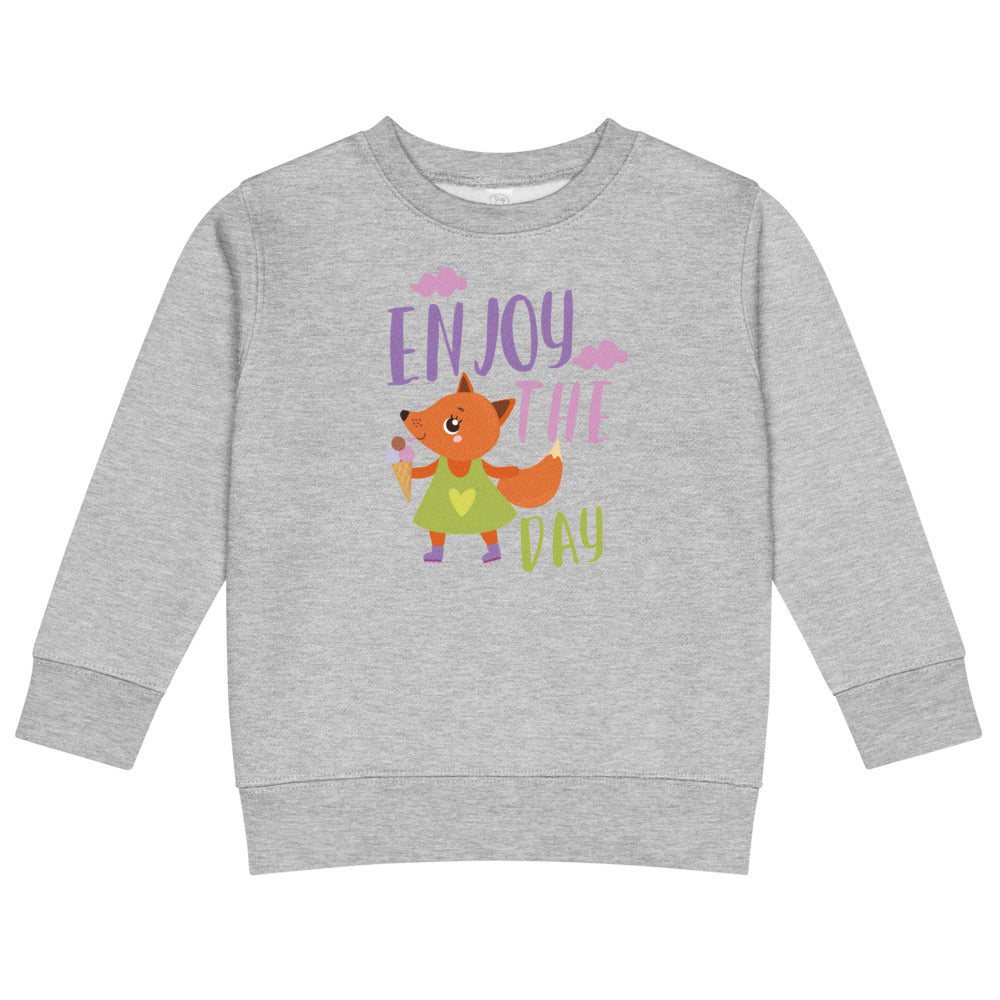 Orange fox - Ẹnoy the day | Kids Crew Neck Sweatshirt | Rabbit Skins 3317