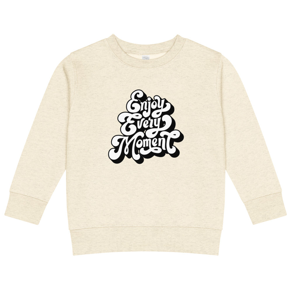 Enjoy every moments white | Kids Crew Neck Sweatshirt | Rabbit Skins 3317