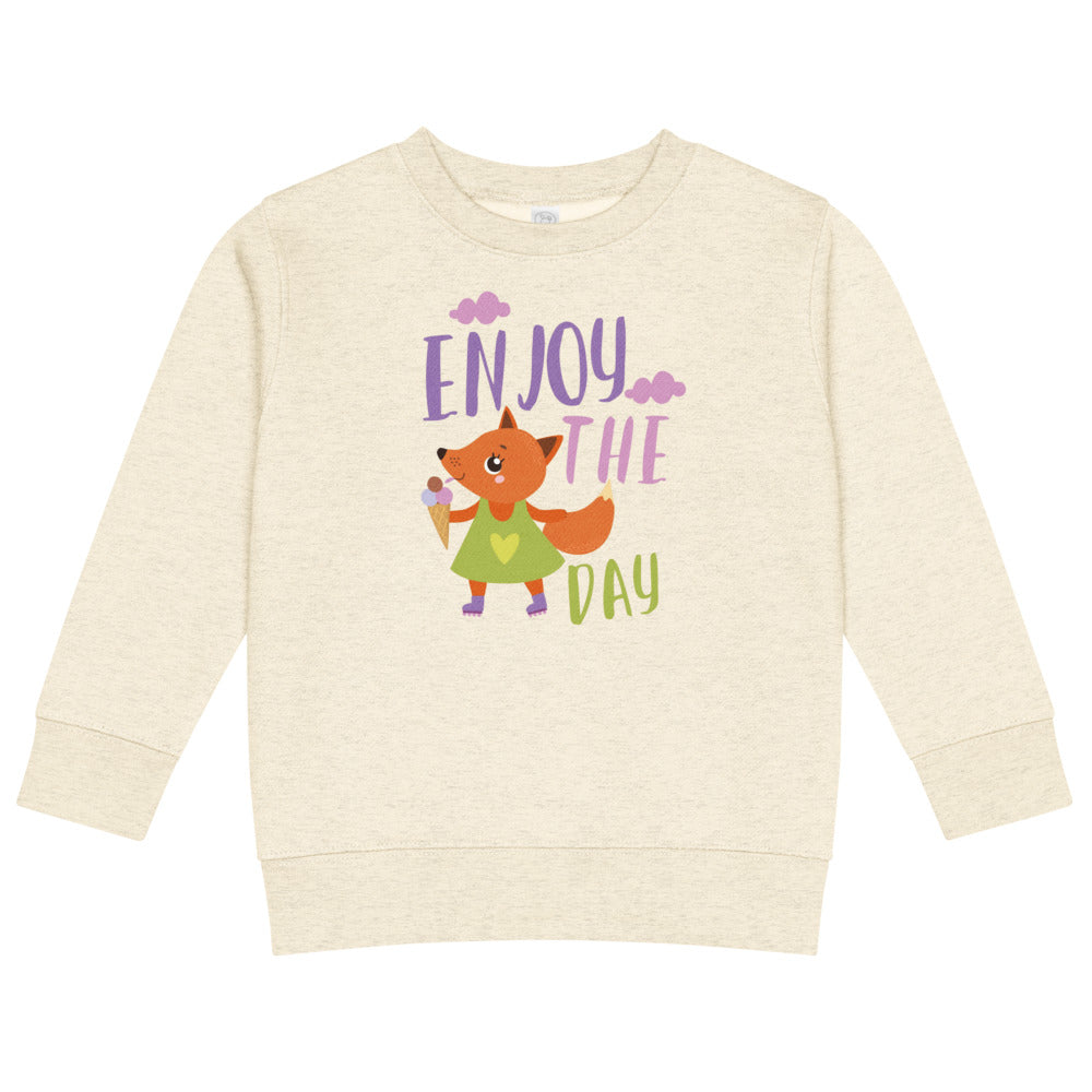 Orange fox - Ẹnoy the day | Kids Crew Neck Sweatshirt | Rabbit Skins 3317
