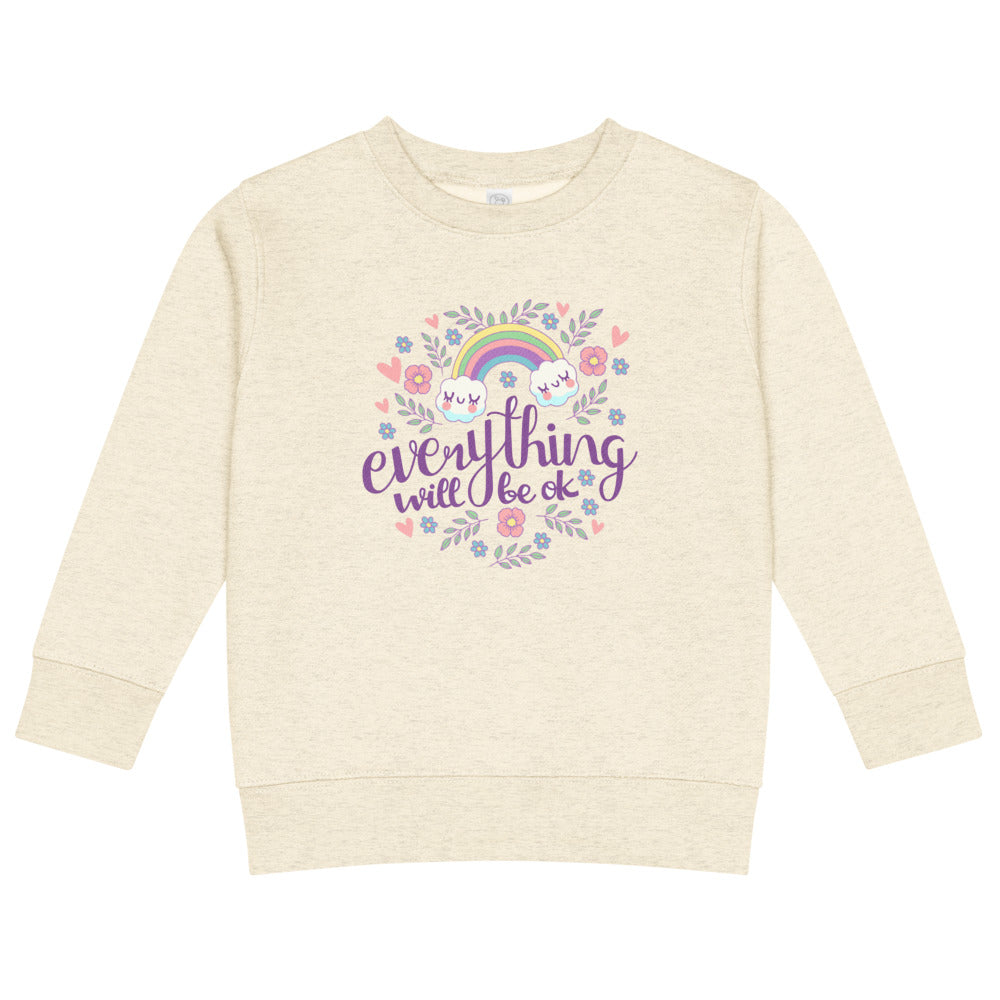Rainbow - Everything will be ok | Kids Crew Neck Sweatshirt | Rabbit Skins 3317