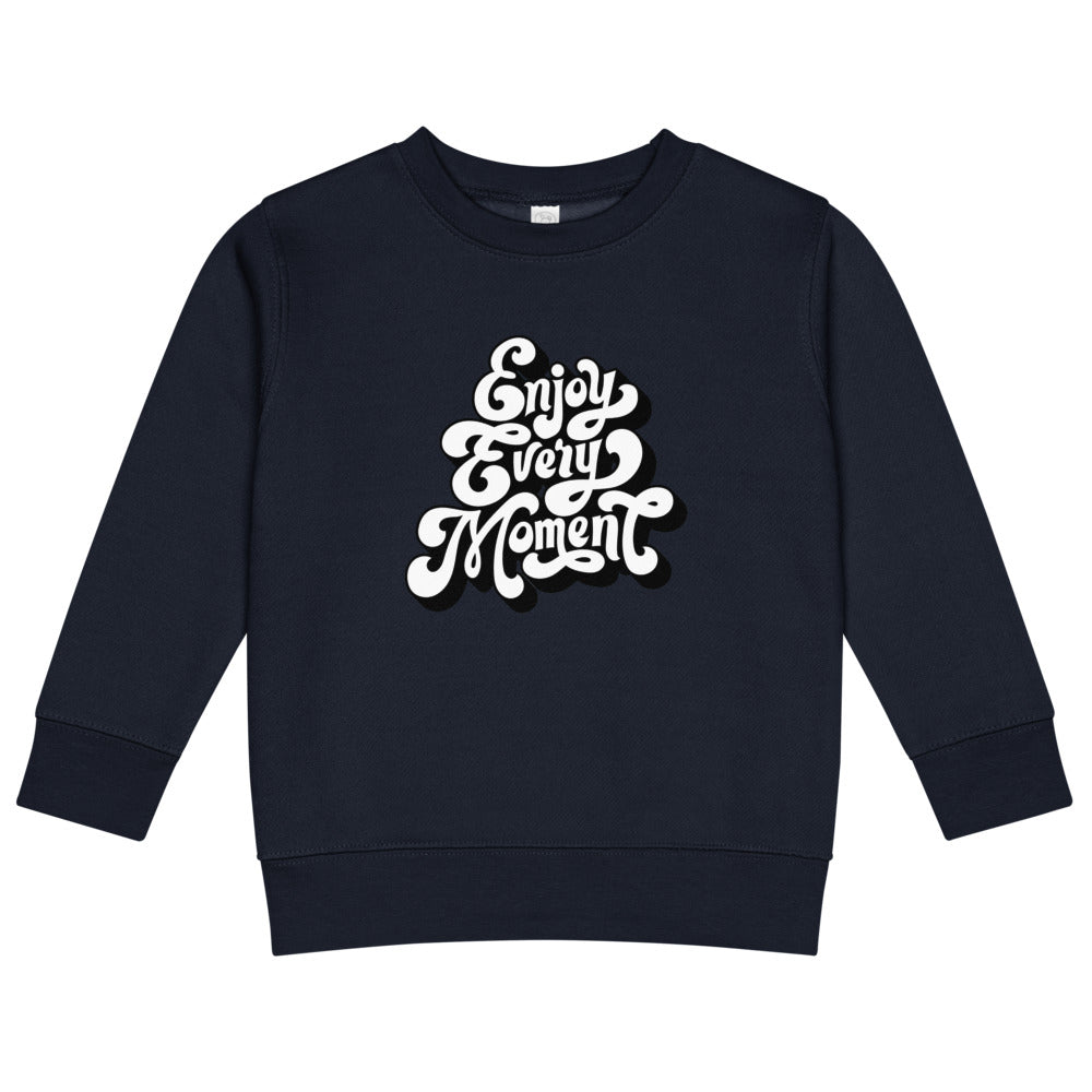 Enjoy every moments white | Kids Crew Neck Sweatshirt | Rabbit Skins 3317