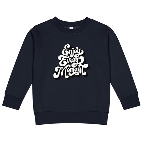 Enjoy every moments white | Kids Crew Neck Sweatshirt | Rabbit Skins 3317