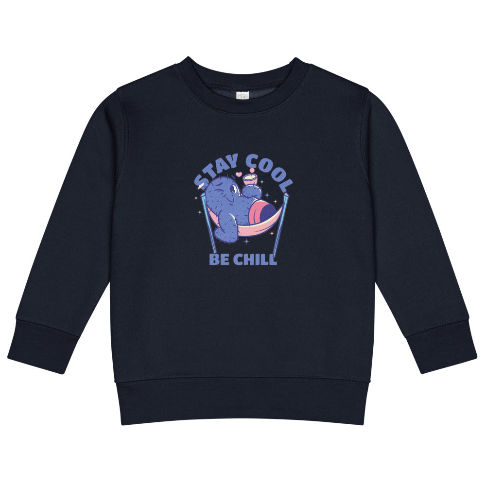 Stay cool be chill | Kids Crew Neck Sweatshirt | Rabbit Skins 3317