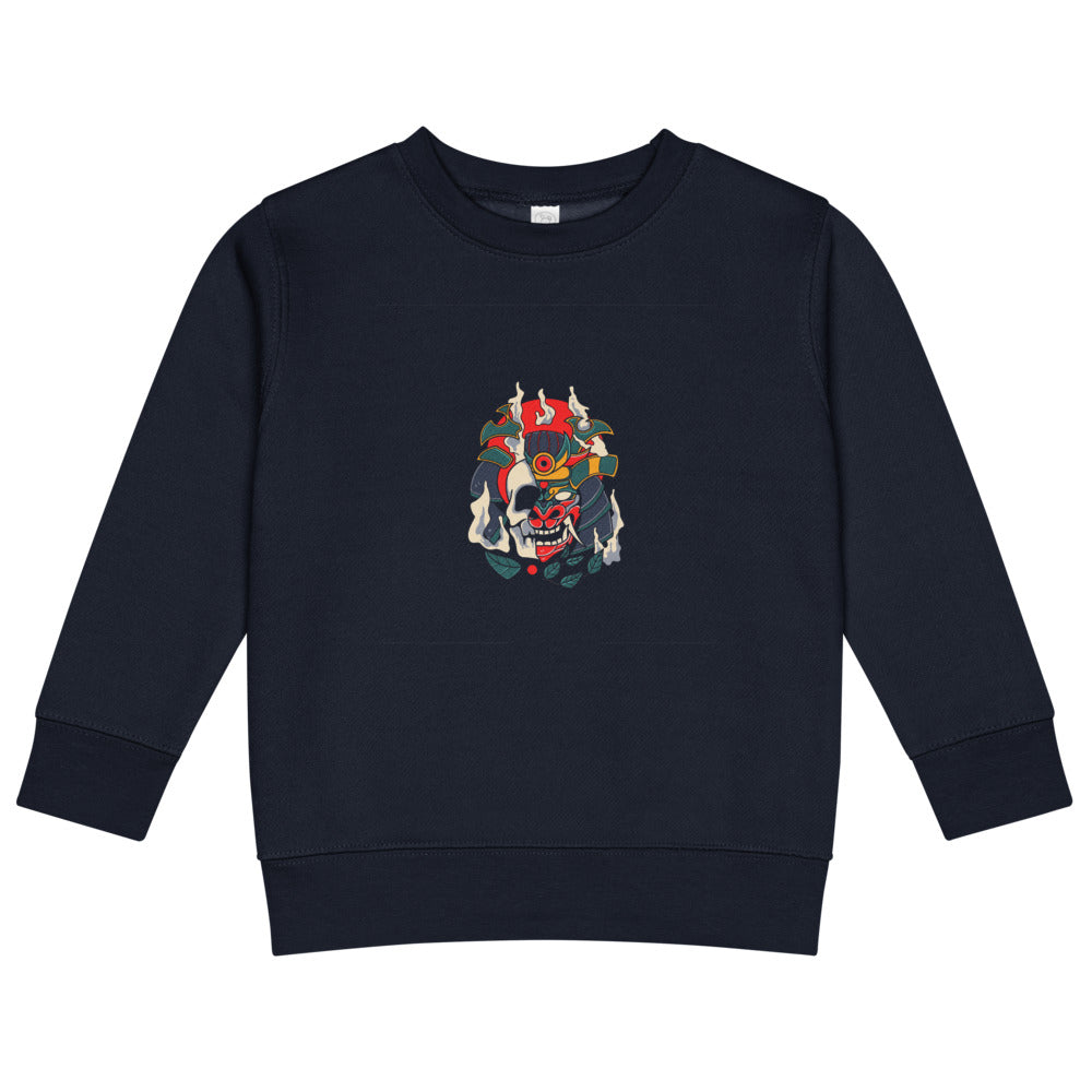 Samurai skull | Kids Crew Neck Sweatshirt | Rabbit Skins 3317