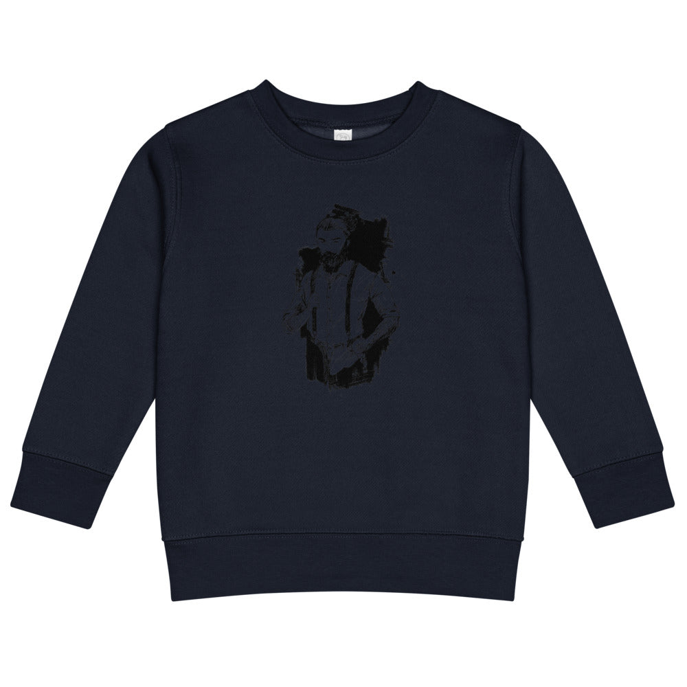 Black & White bearded man suit | Kids Crew Neck Sweatshirt | Rabbit Skins 3317