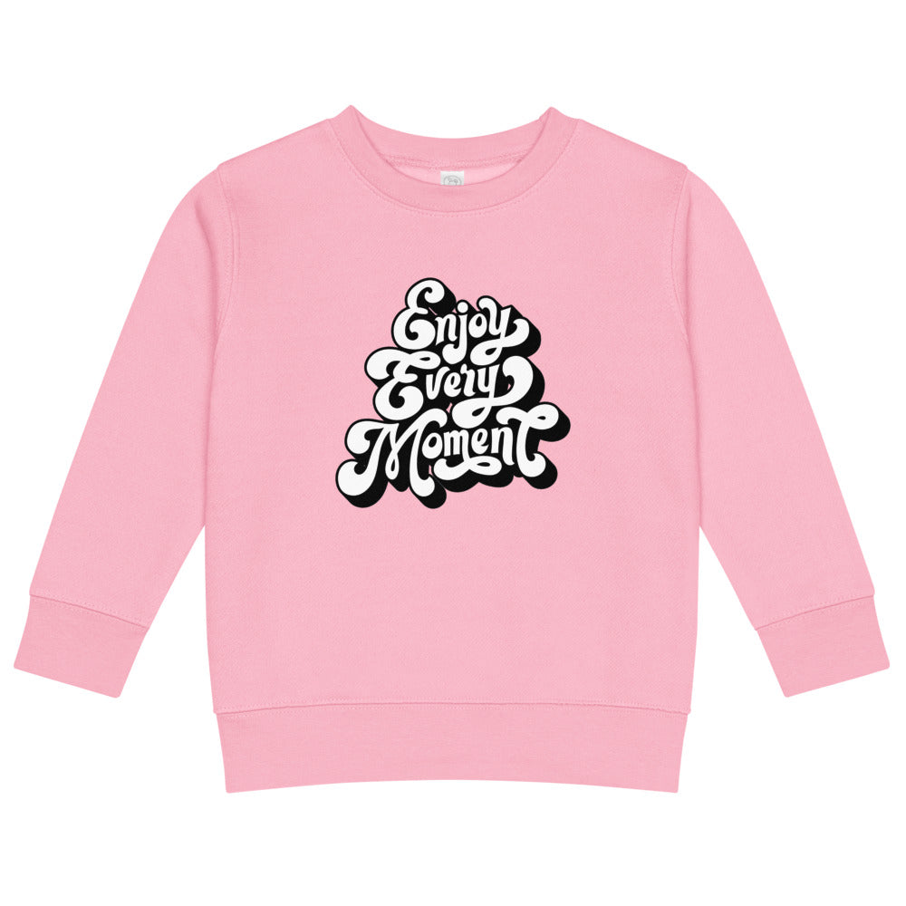 Enjoy every moments white | Kids Crew Neck Sweatshirt | Rabbit Skins 3317