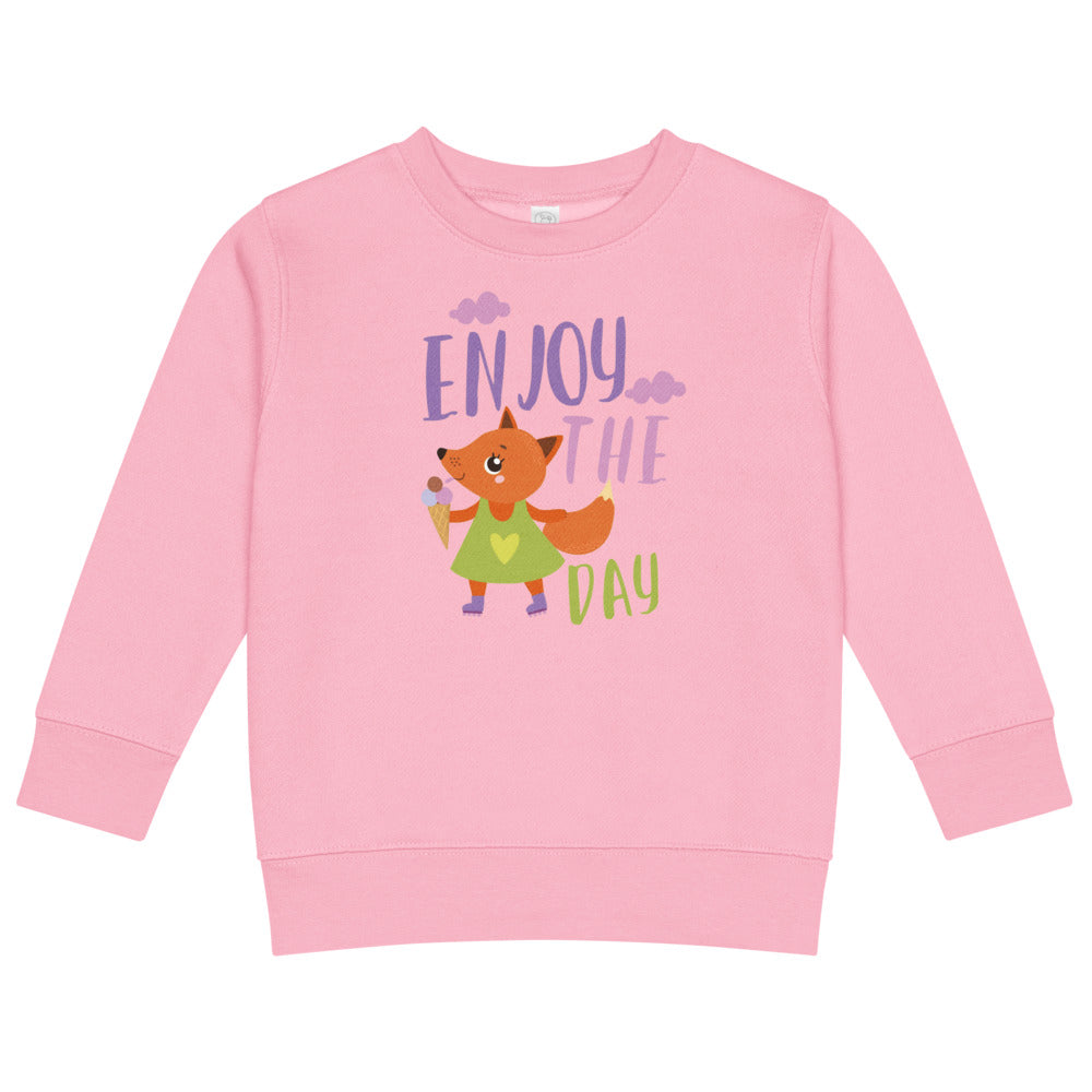 Orange fox - Ẹnoy the day | Kids Crew Neck Sweatshirt | Rabbit Skins 3317