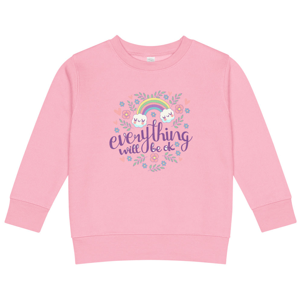 Rainbow - Everything will be ok | Kids Crew Neck Sweatshirt | Rabbit Skins 3317