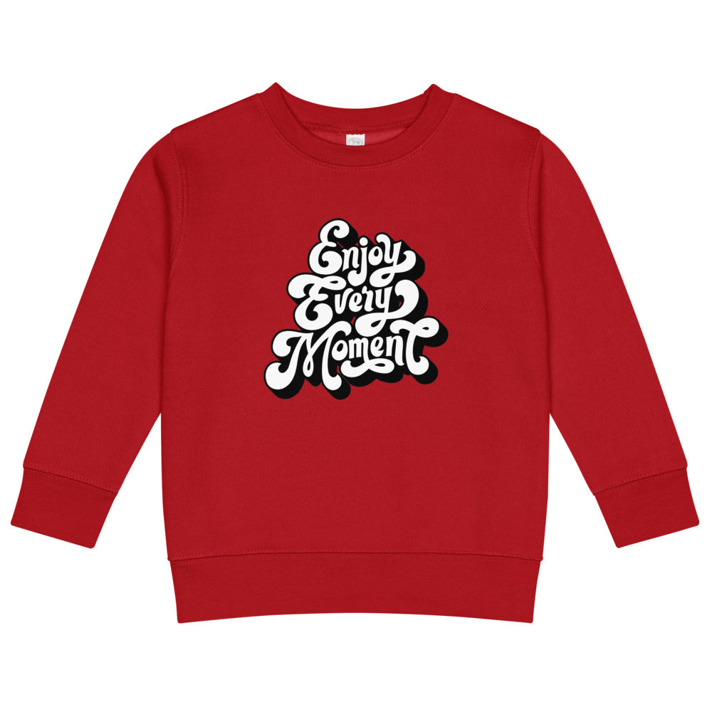 Enjoy every moments white | Kids Crew Neck Sweatshirt | Rabbit Skins 3317