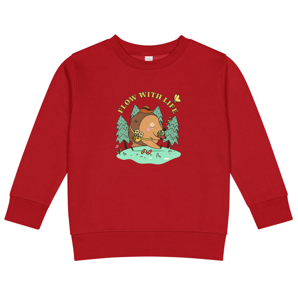 Flow with life | Kids Crew Neck Sweatshirt | Rabbit Skins 3317