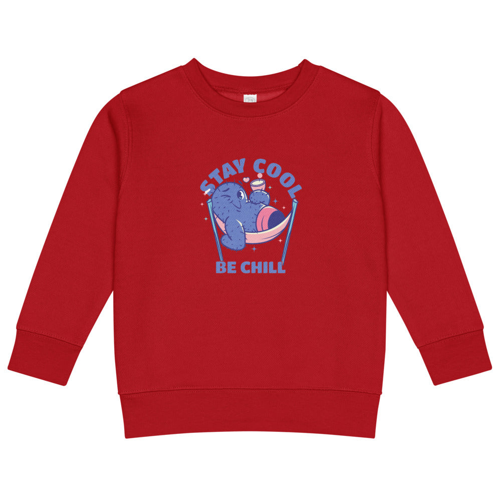 Stay cool be chill | Kids Crew Neck Sweatshirt | Rabbit Skins 3317