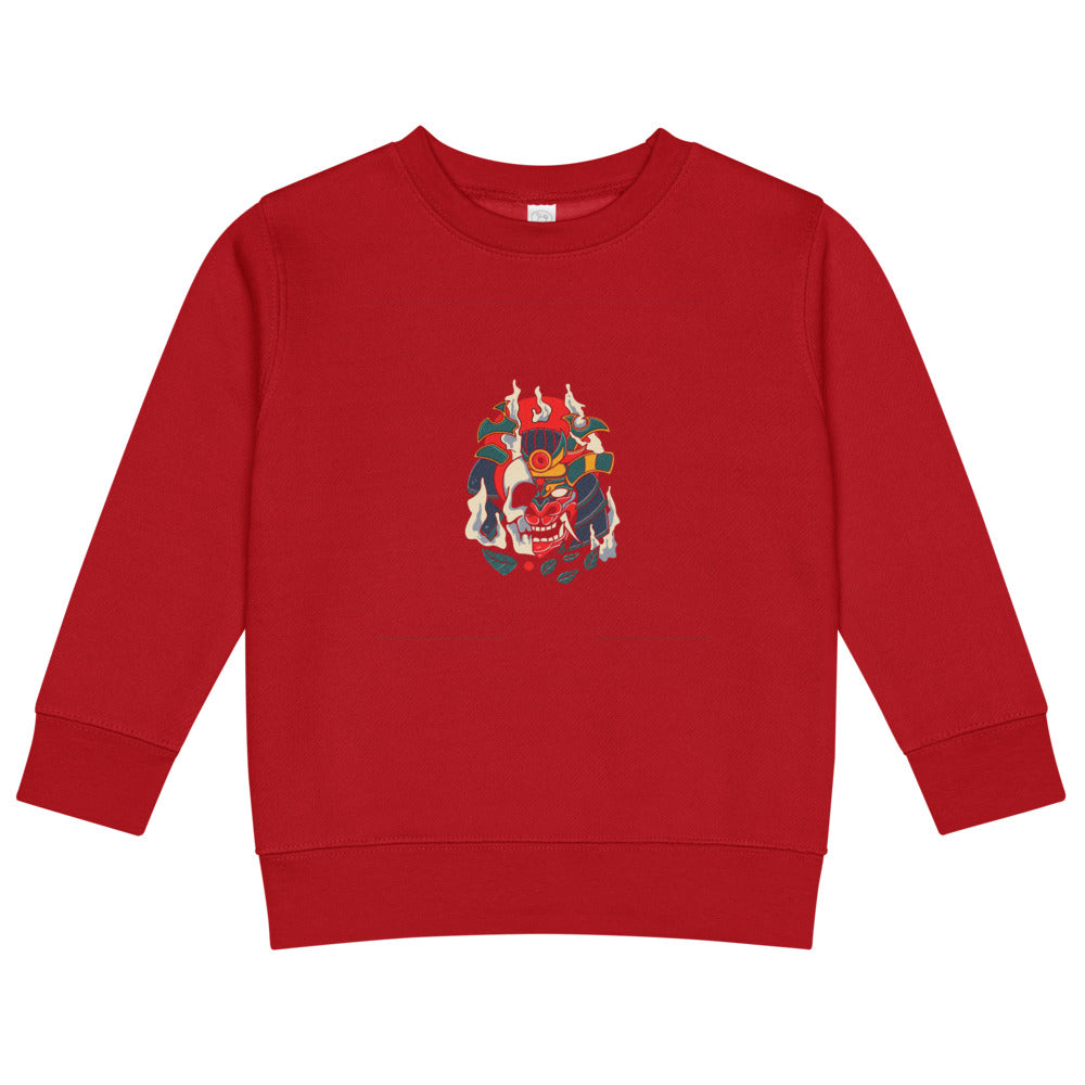 Samurai skull | Kids Crew Neck Sweatshirt | Rabbit Skins 3317