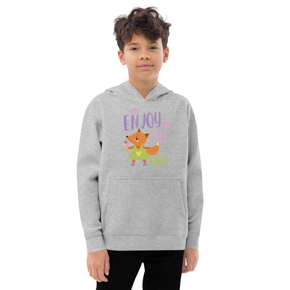 Orange fox - Ẹnoy the day | Kids Fleece Hoodie | Cotton Heritage Y2550