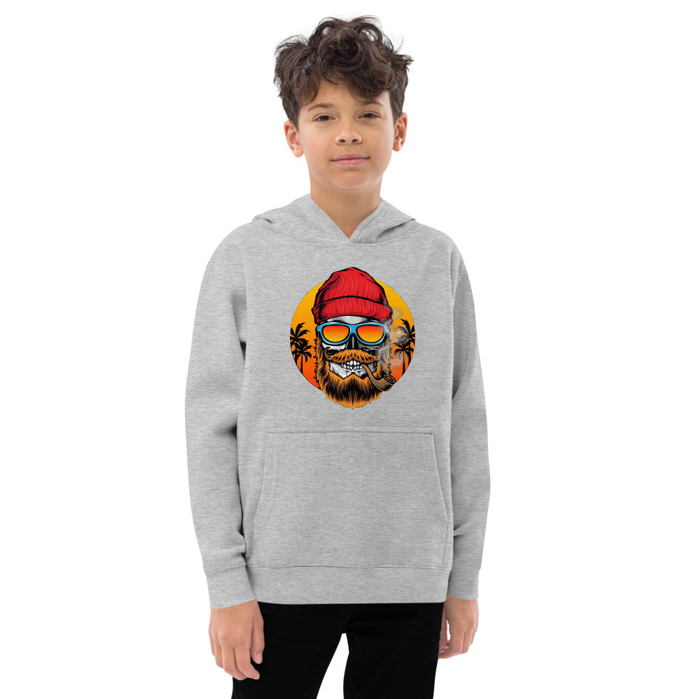 Bearded man | Kids Fleece Hoodie | Cotton Heritage Y2550