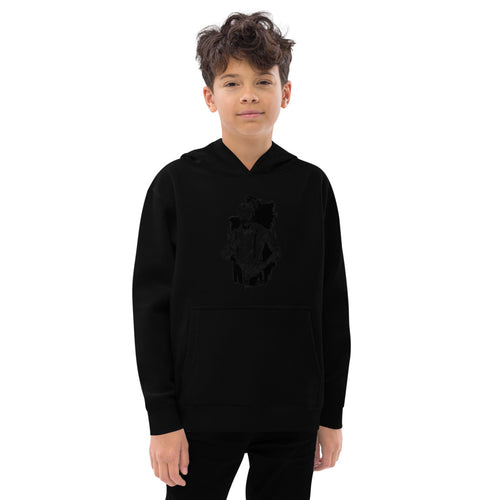 Black & White bearded man suit | Kids Fleece Hoodie | Cotton Heritage Y2550
