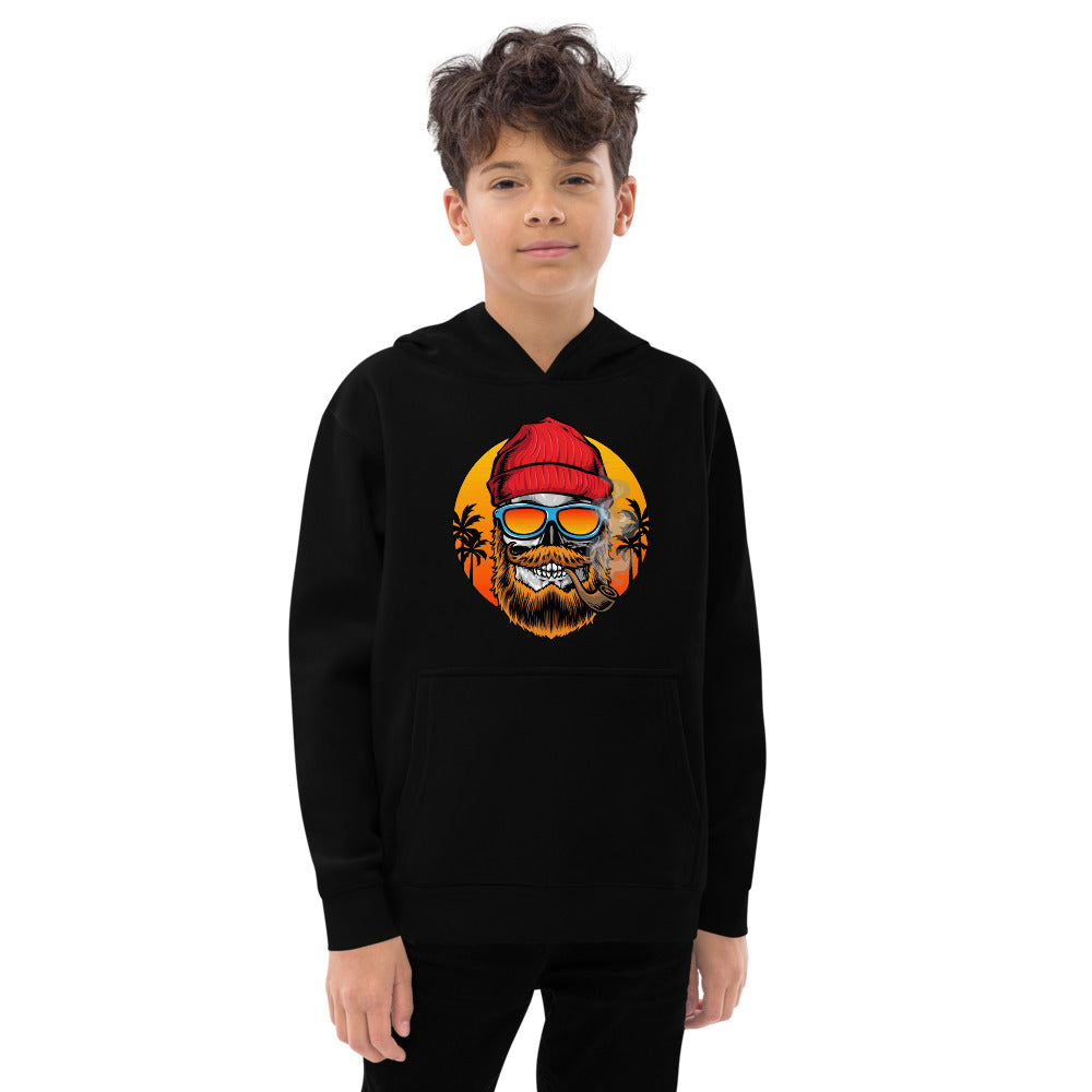 Bearded man | Kids Fleece Hoodie | Cotton Heritage Y2550