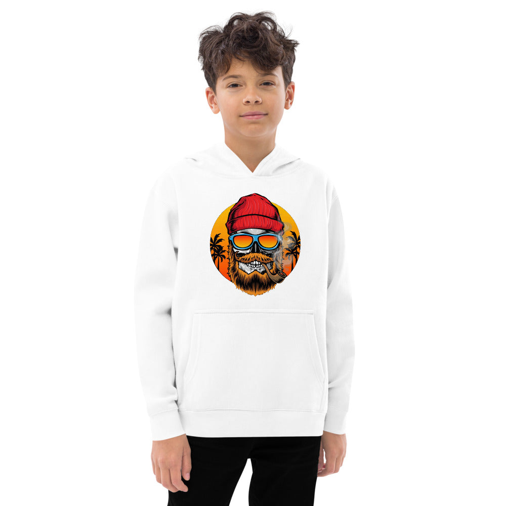 Bearded man | Kids Fleece Hoodie | Cotton Heritage Y2550